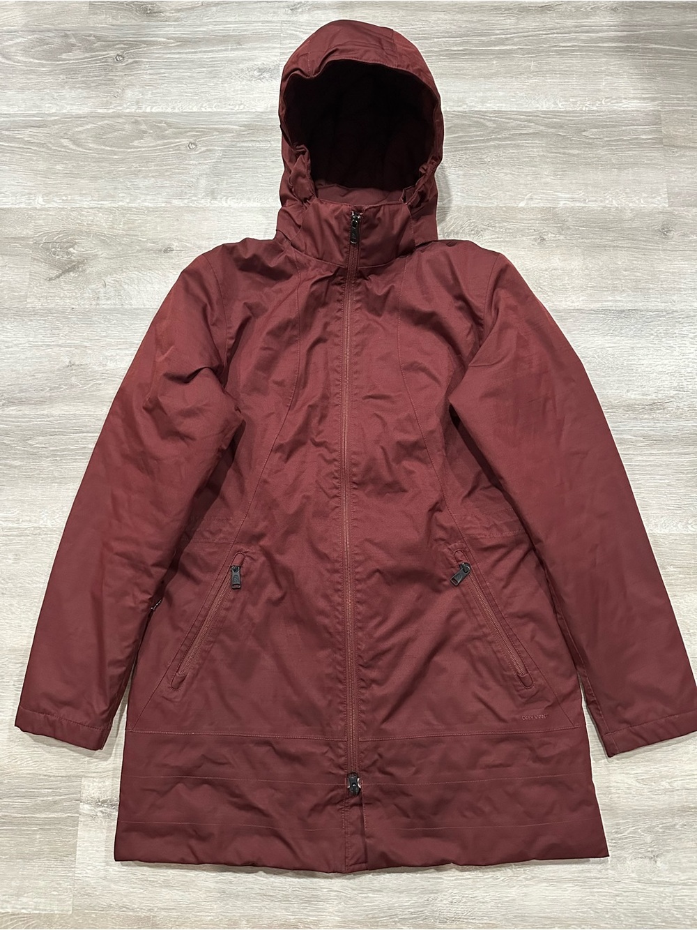 I339 North Face Jacket Womens M Ancha Parka II Waterproof Coat DryVent Maroon